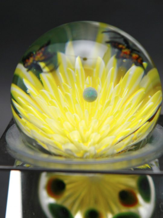 Akihiro Okama - Flower with Butterfly Murine and Stand, heady glass product on gratefuljs.com