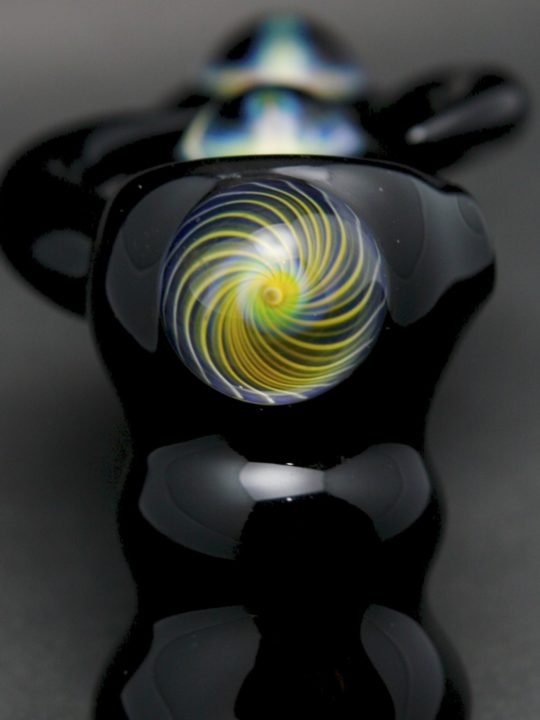 Burlie - Black Dry Hand Pipe w/Fumed Marbles, another great dry pipe product on gratefuljs.com